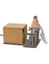 Woman 12 cm on the balcony flapping clothes in movement cm