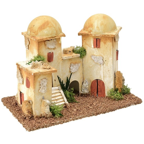 Minareto con cupole e scala cm 20x12x15 h per statue 5-6 cm