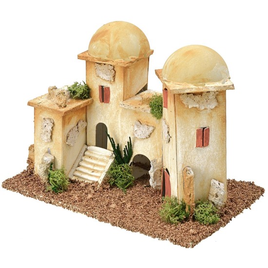 Minareto con cupole e scala cm 20x12x15 h per statue 5-6 cm