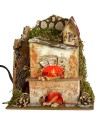 Horno con chimenea y llama efecto fuego funcionando cm 15x10x16
