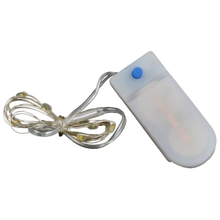 10 cold white micro LEDs with plays of light and batteries