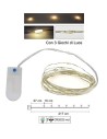 20 warm white micro LEDs with plays of light and batteries
