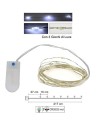 20 Micro led bianco freddo con giochi di luce e pile incluse