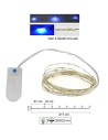 20 Micro led blu con giochi di luce e pile incluse Mondo Presepi