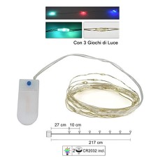 20 multicolored micro LEDs with plays of light and batteries