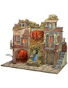 18th-century style illuminated nativity scene with waterfall cm 70x50x64 h