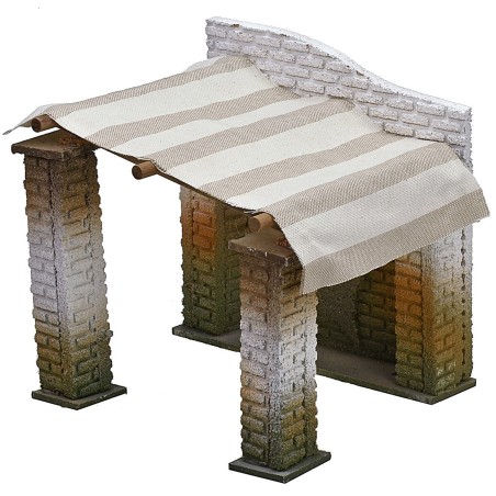 Cabaña para pesebre en estilo oriental de 21x20,5x18,5 cm de altura para