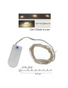 40 Micro led a luce bianca calda con giochi di luce e pile