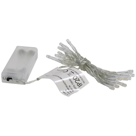 Catena 20 led luce bianca calda a batterie Mondo Presepi