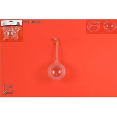 Esfera navideña transparente y abrible con un lado perforado ø 10.