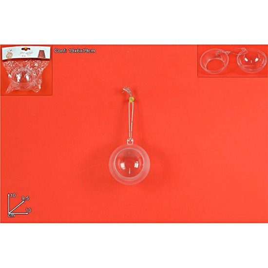 Transparent Christmas ball that can be opened with one side