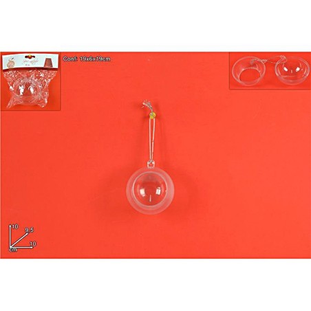 Transparent Christmas ball that can be opened with one side drilled ø 10