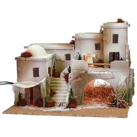 Arabic style nativity scene with tent complete with lights 50x40x37 cm h