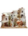 Nativity scene in Arab style with tent complete with lights and statues