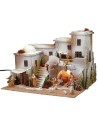 Belén en estilo árabe con tienda completo de luces y estatuas