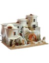 Nativity scene in Arab style with tent complete with lights and statues