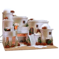 Pueblo árabe con horno completo de luces cm 50x40x38 h