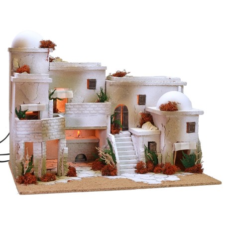 Arab village with oven complete with lights cm 50x40x38 h