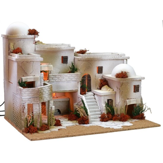 Villaggio arabo con forno completo di luci cm 50x40x38 h