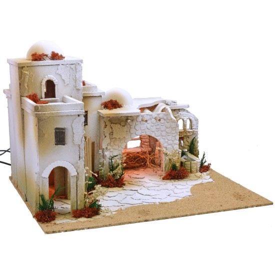 Presepe arabo completo di luci e fontana funzionante cm