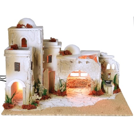 Presepe arabo completo di luci e fontana funzionante cm
