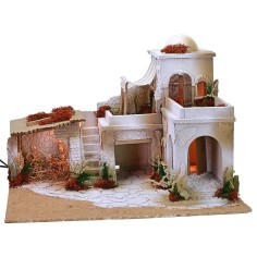 Presepe arabo completo di luci funzionante a corrente cm