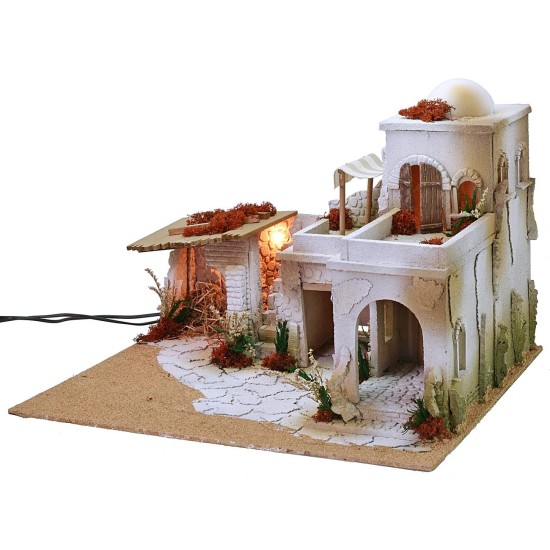 Presepe arabo completo di luci funzionante a corrente cm