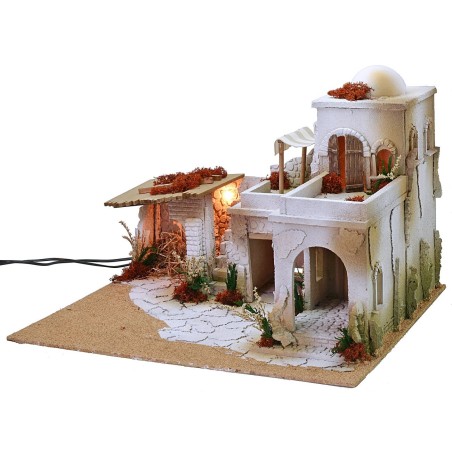 Pesebre árabe completo con luces que funcionan con corriente