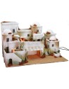 Nativity scene in Palestinian style complete with lights and fountain