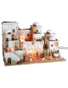 Presepe in stile palestinese completo di luci, fontana