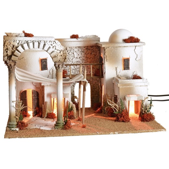 Villaggio arabo con tenda e arco cm 50x40x33 h Mondo Presepi
