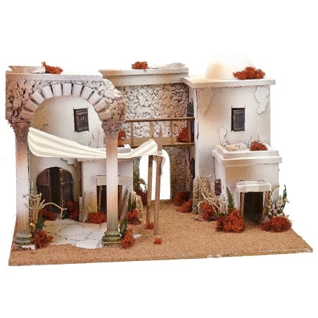 Pueblo árabe con tienda y arco de 50x40x33 cm h Mondo Presepi