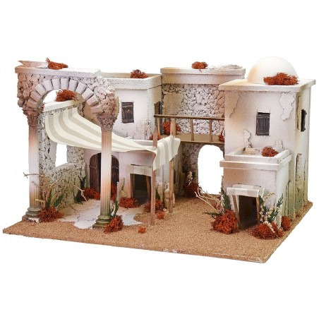 Villaggio arabo con tenda e arco cm 50x40x33 h