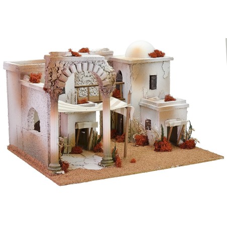 Pueblo árabe con tienda y arco de 50x40x33 cm h Mondo Presepi