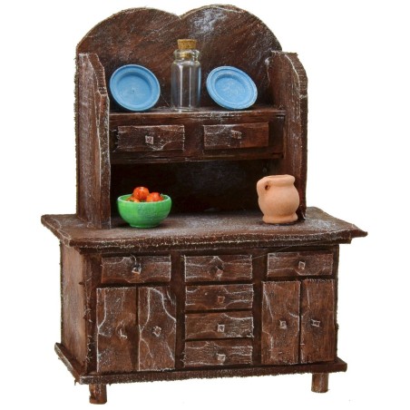 Sideboard in antiqued wood with small parts cm 11x6x14 h