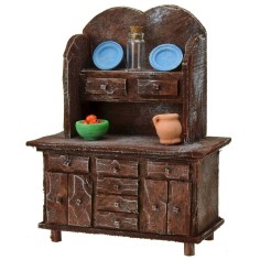 Aparador de madera envejecida con herrajes cm 11x6x14 h Mundo 2