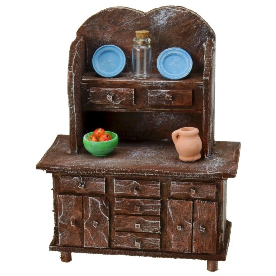 Sideboard in antiqued wood with small parts cm 11x6x14 h