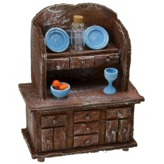 Credenza in legno antichizzato con minuterie cm 9x5x11 h