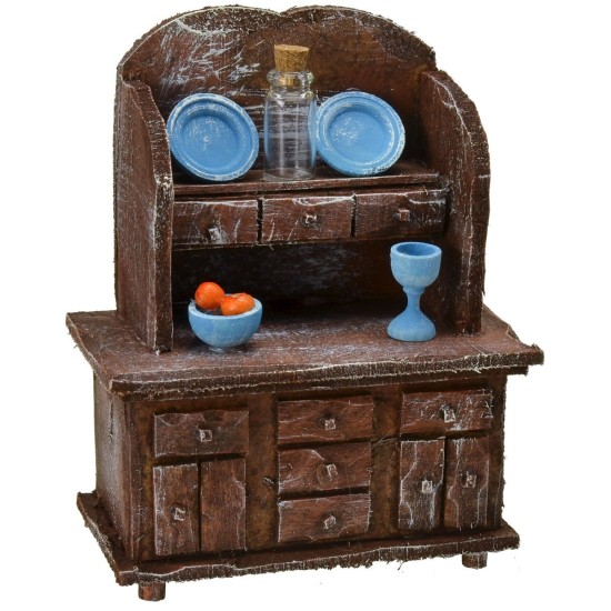 Credenza in legno antichizzato con minuterie cm 9x5x11 h Mondo