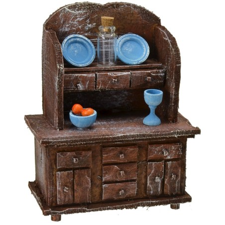 Credenza in legno antichizzato con minuterie cm 9x5x11 h Mondo