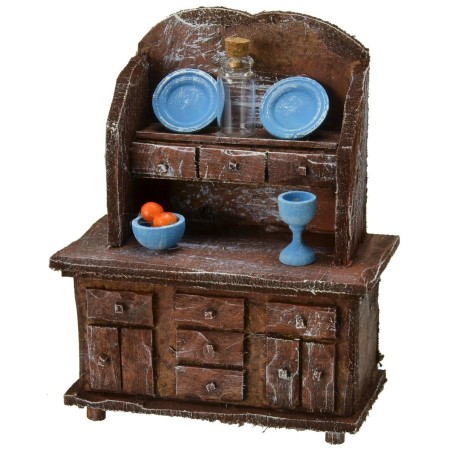 Sideboard in antiqued wood with small parts cm 9x5x11 h