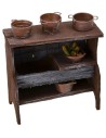 Fregadero de madera envejecida con accesorios cm 10,5x5x12 h