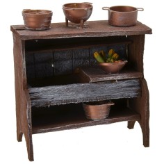 Antiqued wooden sink with small parts cm 10,5x5x12 h 2