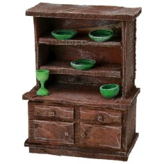 Credenza in legno antichizzato con minuterie cm 8x5x11 h Mondo