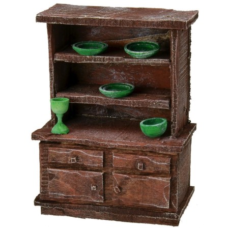 Credenza in legno antichizzato con minuterie cm 8x5x11 h Mondo