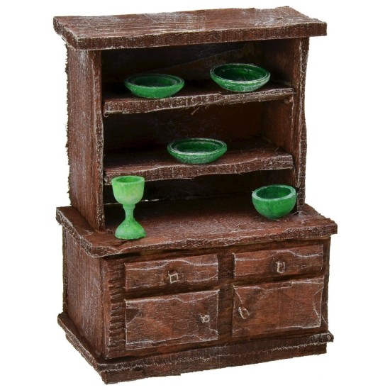 Credenza in legno antichizzato con minuterie cm 8x5x11 h Mondo