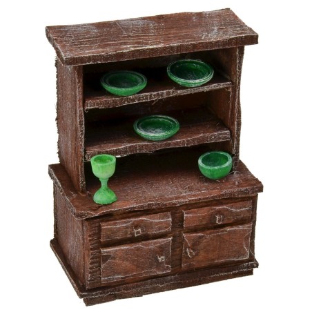 Aparador de madera envejecida con herrajes cm 8x5x11 h Mundo