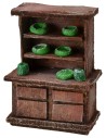 Aparador de madera envejecida con herrajes de 5x3x7 cm h