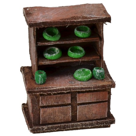 Aparador de madera envejecida con herrajes de 5x3x7 cm h
