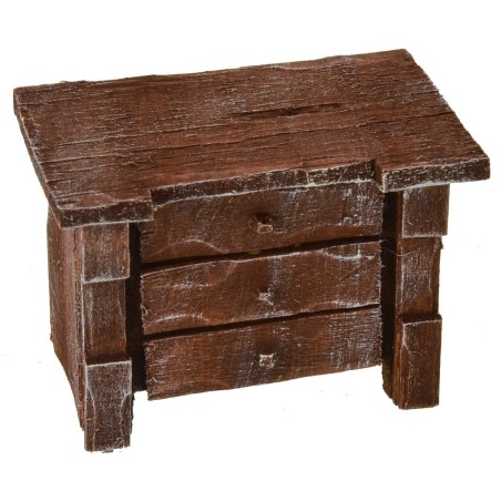 Comò in legno antichizzato 8x5x6 h Mondo Presepi